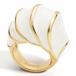 Coach Enamel Shell Domed Ring